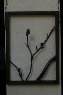 Custom Made Steel Wall Hanging With Glass Rocks