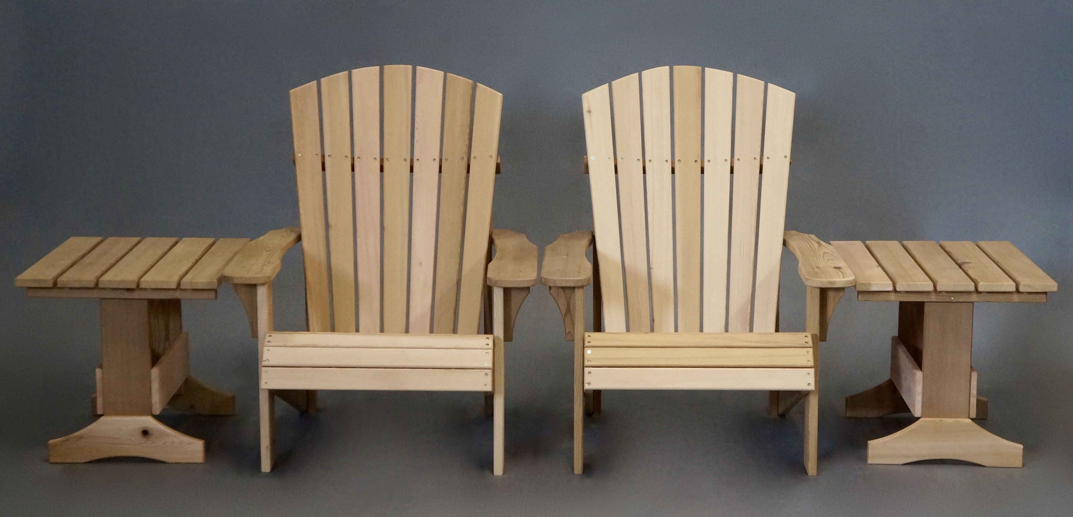Hand Crafted Cedar Adirondack Chairs And Table by Gerspach Handcrafted