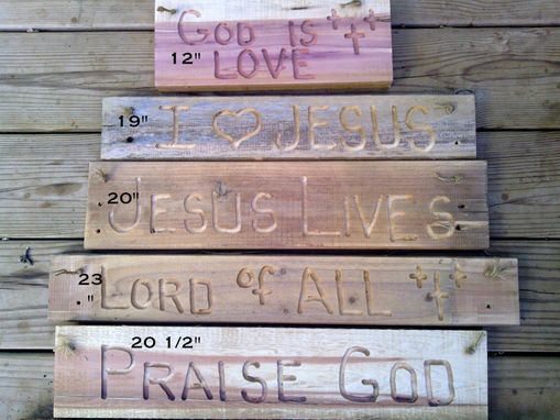 Custom Made Small-Sized Wooden Signs With Religious Engravings