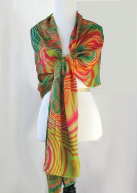 Custom Made Silk Scarf Digital Print With Fractal Design