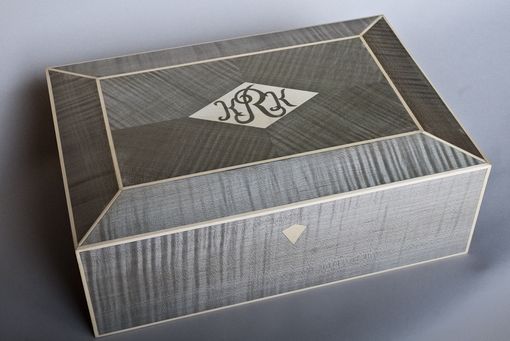 Custom Made Silver Curly Maple Art Deco Jewelry Box