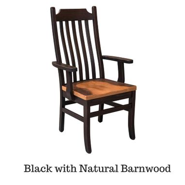 Custom Made Reclaimed Wood Mission Chair (Black And Natural Barnwood Seat)