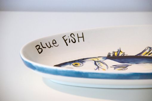 Custom Made Blue Fish - Fish Plate - Decorative Plater - Serving Tray - Beach House - Fisherman - Snapper