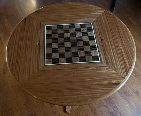 Custom Made Traditional Inlaid Mahogany Game Table