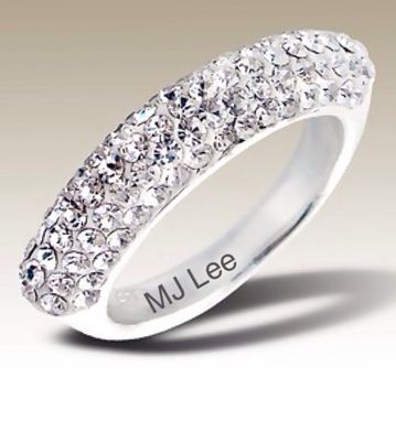 Custom Made Custom Made Fine Silver Ring With Swarovski Crystals