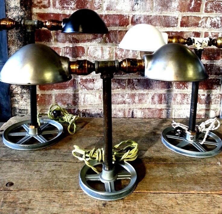 Custom Industrial Style Table Lamp Inspired By 1930'S Industrial