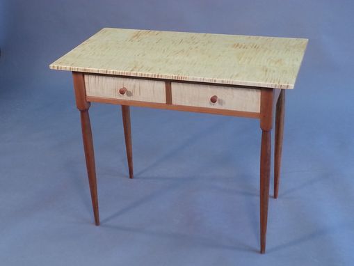 Custom Made Cherry And Tiger Maple Shaker Side Table