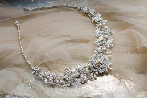 Custom Made Heirloom-Quality Wedding Tiara | Silver Lace & Pearl Bridal Headpiece