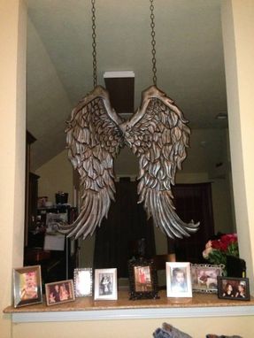 Custom Made Angel Wings Wall Decor Wood Carving