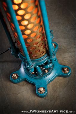 Custom Made The Harrogate Table Lamp: An Industrial Themed Accent Table Lantern