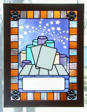 Custom Made Poker Trophy In Stained Glass