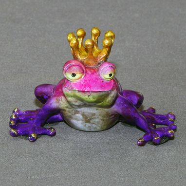 Custom Made Bronze Frog "Frog Prince" Sculpture Figurine Metal Amphibian Limited Edition Signed Numbered
