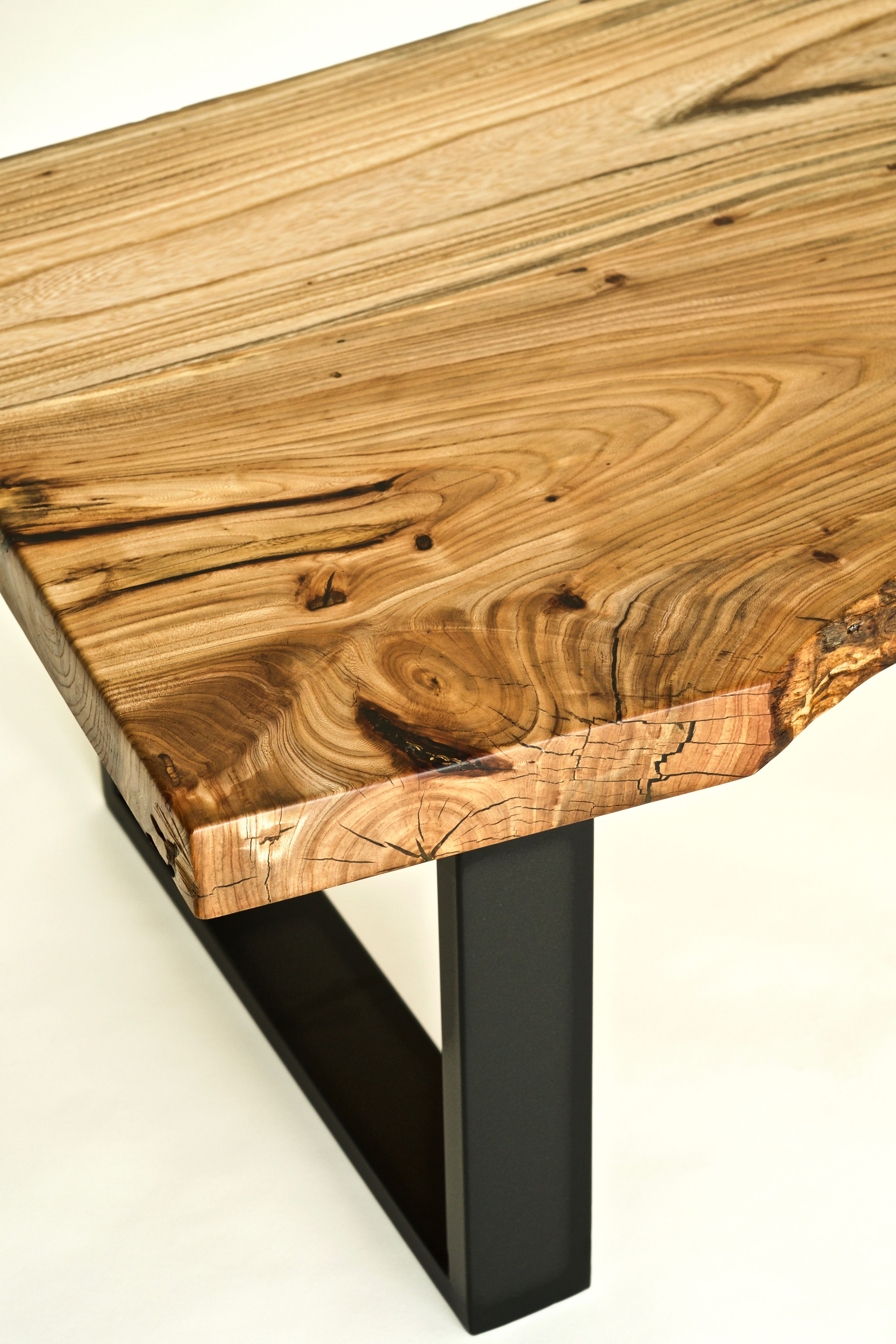 Hand Made Live Edge Coffee Table With Steel Legs by Ameer Navidi Designs