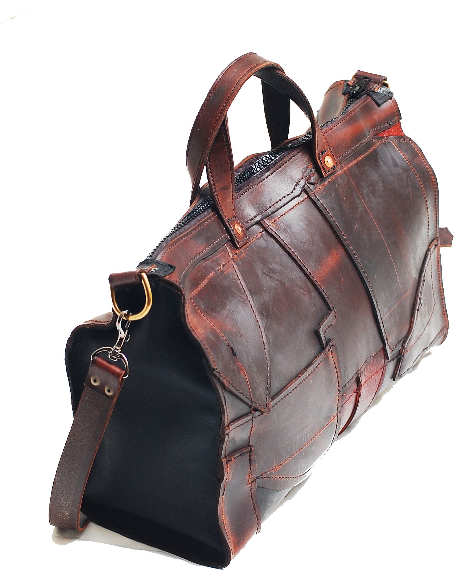 Buy Hand Crafted Leather Duffle Bag, made to order from Sizzlestrapz