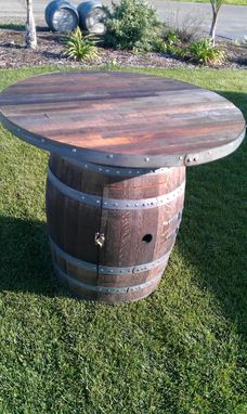 Custom Made Rustic Wine Barrel Table