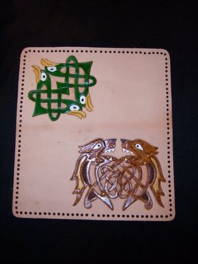 Custom Made Celtic Design Leather Check Book
