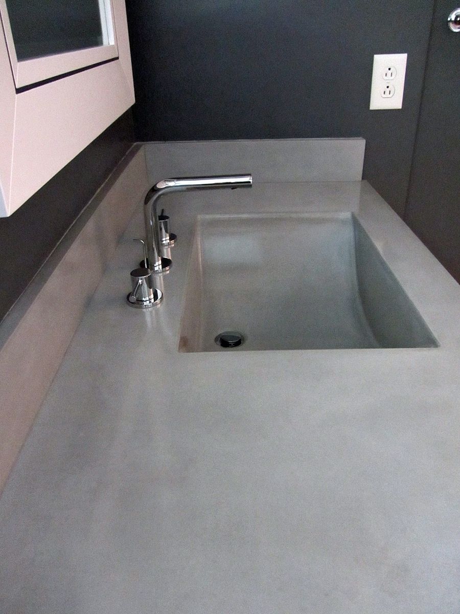 Hand Crafted Concrete Countertop And Integrated Sink By Coastal