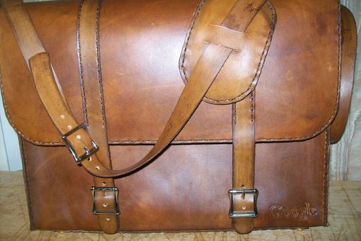 Custom Made Leather Laptop Bag With Business Logo