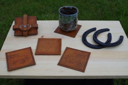 Custom Made Personalized Coasters, Set Of 4 With Storage Case