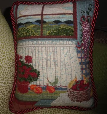 Custom Made Small Traditional Needlepoint Pillow
