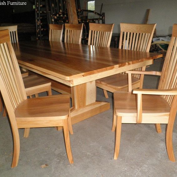 Custom Dining Room Table & Chairs by Old Farm Amish Furniture ...