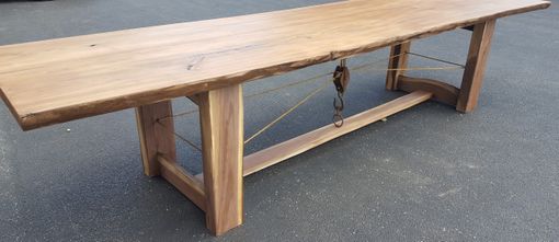 Custom Made Rope & Pulley, Walnut Dining Table