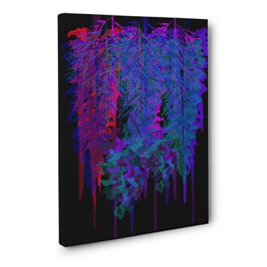 Custom Made Neon Deep Black Forest Canvas Wall Art