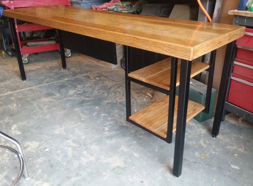 Custom Made Oak & Steel Desk