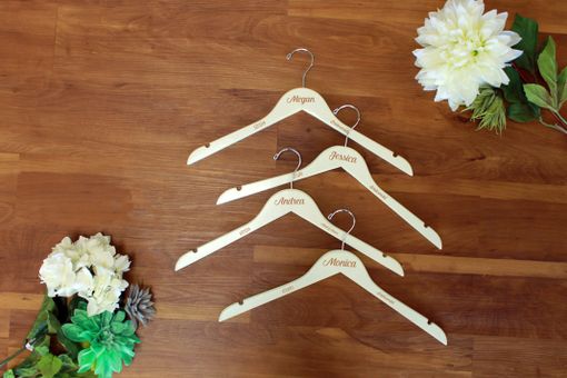Custom Made Set Of Custom Hangers, Engraved Hanger Custom Wedding Hanger --Hng-Ivry-Andrea