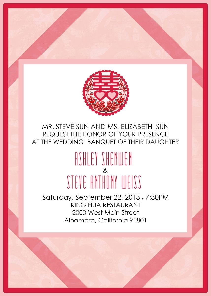 Hand Crafted Chinese Inspired Wedding Invitation