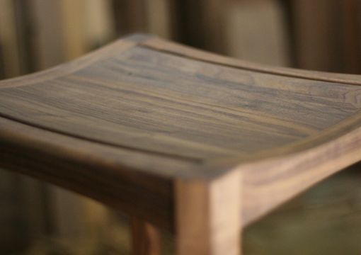 Custom Made Walnut Stool - Solid Seat