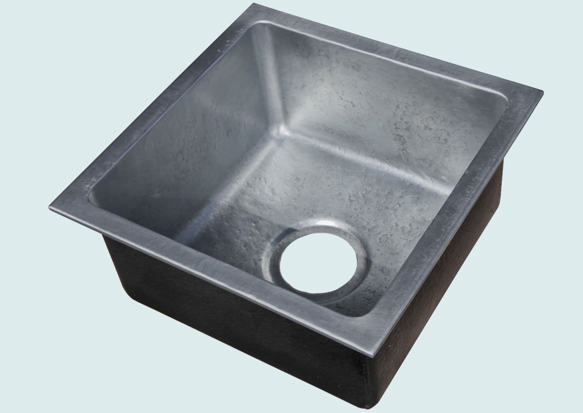 Hand Made Zinc Sink With Drop-In Rim & Hammering by Handcrafted Metal ...