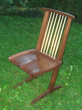 Custom Made Cantilever Walnut Dining Chair