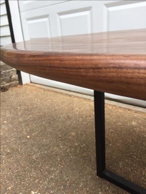 Custom Made Mid Century Dining Table - Oval Table -Metal Base