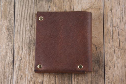 Custom Made The Full Riveted - Minimalist Wallet Card Holder In Kodiak Oil Tanned Cowhide Leather.