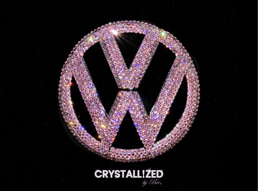 Custom Made Pink Volkswagen Emblems Car Bling Bedazzled Vw Badges Genuine European Crystals