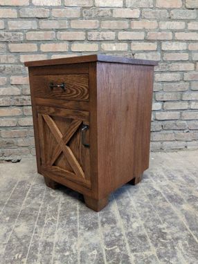 Custom Made Rustic Industrial End Table / Side Table / Nightstand / Night Stand / Farmhouse / Farmhouse