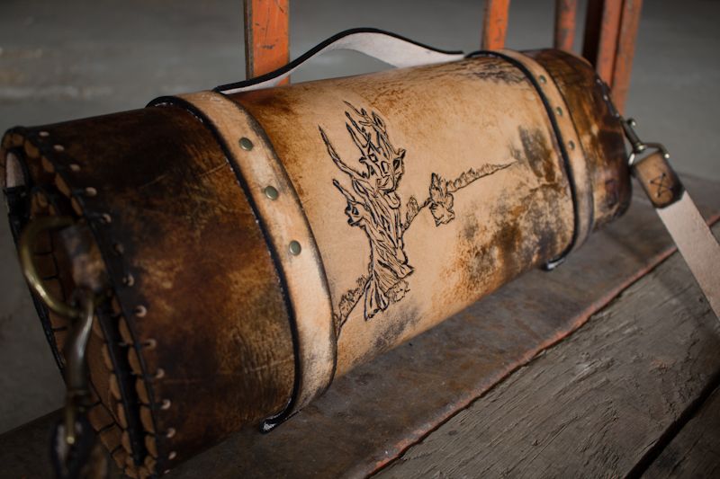 Buy Custom Made Leather Chef Knife Rolls, made to order from Linny