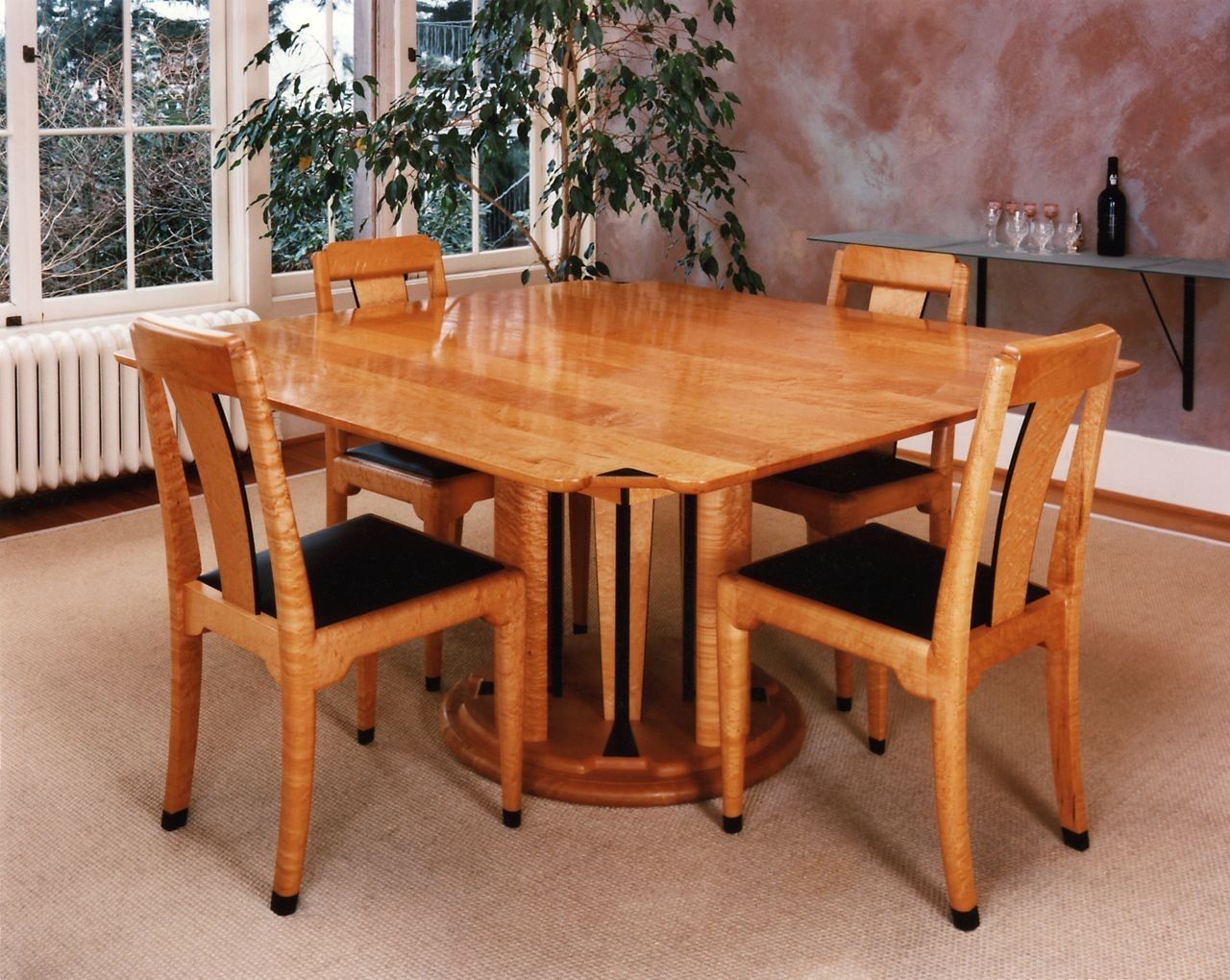 birdseye maple dining room set