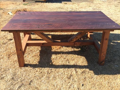 Custom Made Farm Table With Parson Base