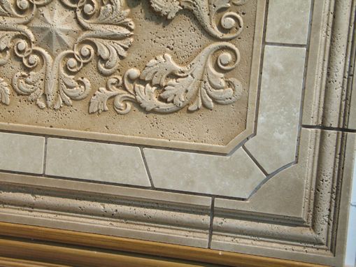 Custom Made Back Splash Relief Carved Stone Tile