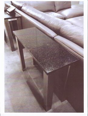 Custom Made Sofa Tables W/ Stainless Steel Base And Granite Tops