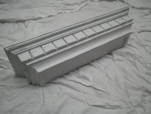 Custom Made White Distressed Floating Shelf Or Photo Ledge