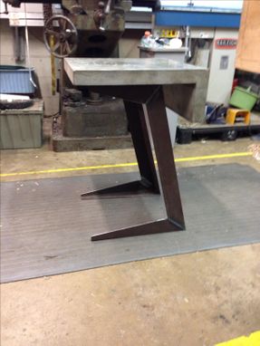 Custom Made Brutal Zag Table In Concrete And Steel