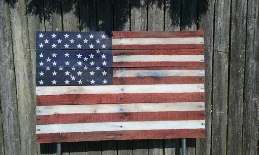 Custom Made American Flag Made Out Of Pallets