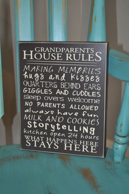 Custom Made Grandparents House Rules Wood Sign