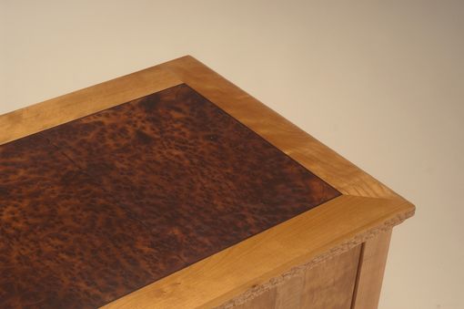 Custom Made Low Cabinet Of Figured Cherry, Camphor Burl And Wenge