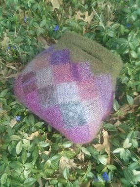 Custom Made Violets In The Glen Handmade Knitted And Felted Interlock Design Bag