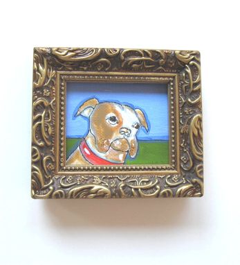 Custom Made Acrylic Animal Bull Dog Original Painting