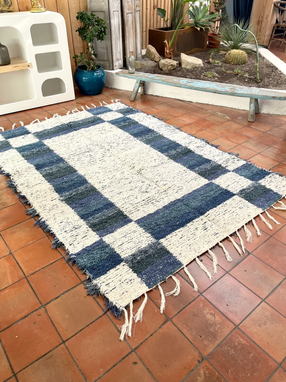 Custom Made Carpet Boucharouite Handmade In Multicolor Cotton 240cm 100cm